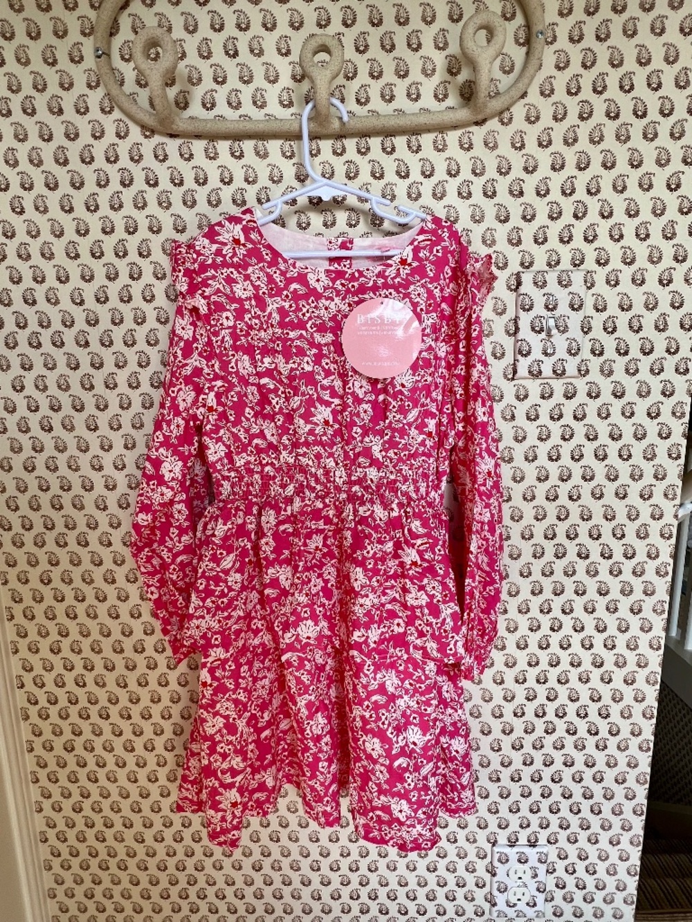 BISBY Kids Carleton Dress Hot Pink Abstract Floral NWT Size 12